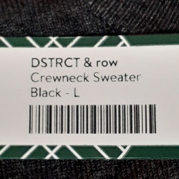 DSTRCT&ROW Crewneck Black Heather Long Sleeve Sweater Men's  Sz. L - Picture 10 of 11